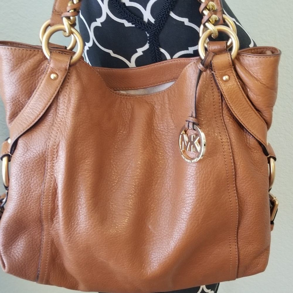 Michael Kors Brown Chain strap Leather Bag